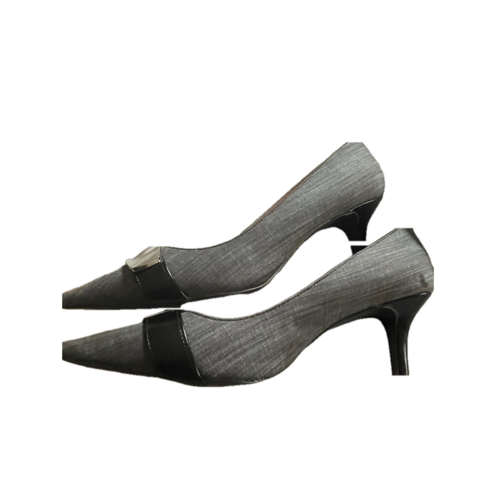 GUC Women's Nine West Heels Size 9M Gray and Black - Picture 5 of 8